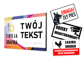 Reklamní vývěsní štít s volným textem