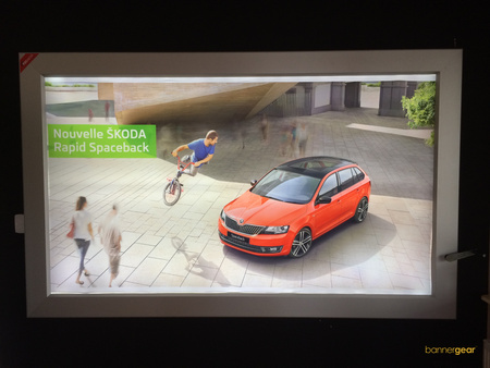 Backlit 510 g/m2 coated banner with a size of 480x230 cm