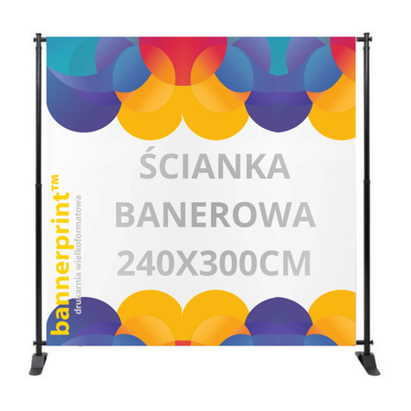 Ścianka Banerowa SIMPLE Czarna 240×300 cm – Stabilna Konstrukcja