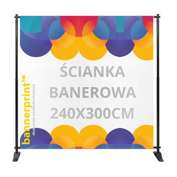Ścianka Banerowa SIMPLE Czarna 240×300 cm – Stabilna Konstrukcja