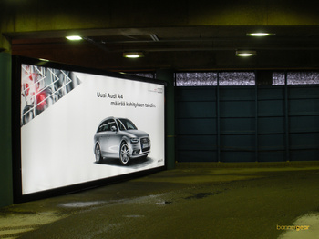 Backlit 510 g/m2 coated banner with a size of 480x230 cm